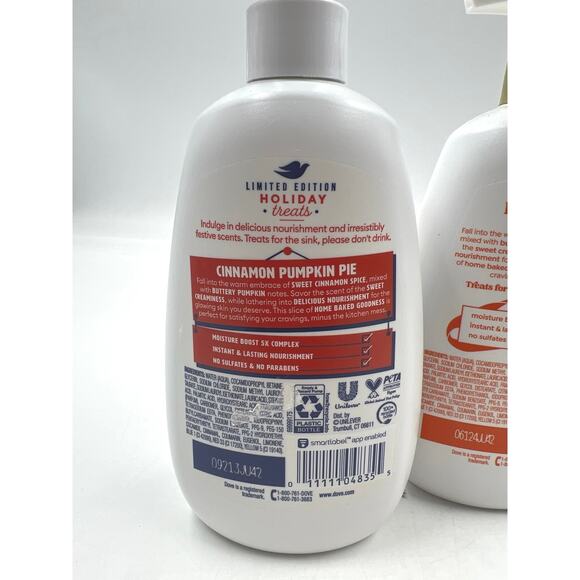 NEW 2x Dove Limited Edition Holiday Treats Cinnamon Pumpkin Pie 12oz Hand Wash - Picture 3 of 3